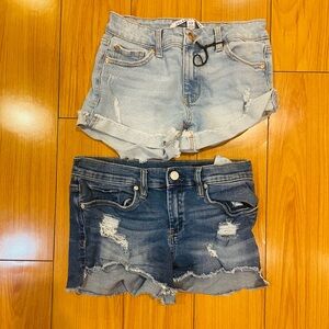 Blank NYC and Celebrity Pink Light and Dark Blue Distressed Jean Shorts
